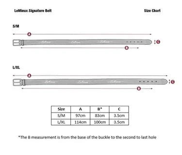 LeMieux Signature Leather Belt, Sort - Large/XLarge - FjeldgaardShop.dk Rideudstyr LeMieux
