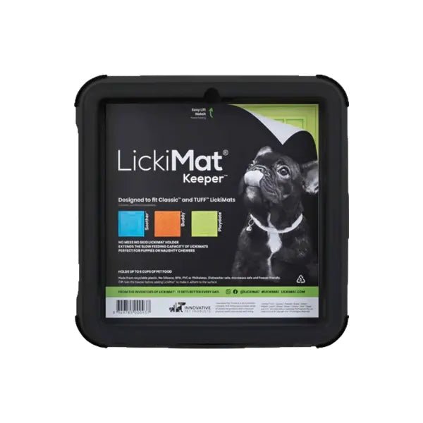 Lickimat Keeper Black (klassisk & Tough) udgår - FjeldgaardShop.dk Slow Feeder hundeskåle Lickimat