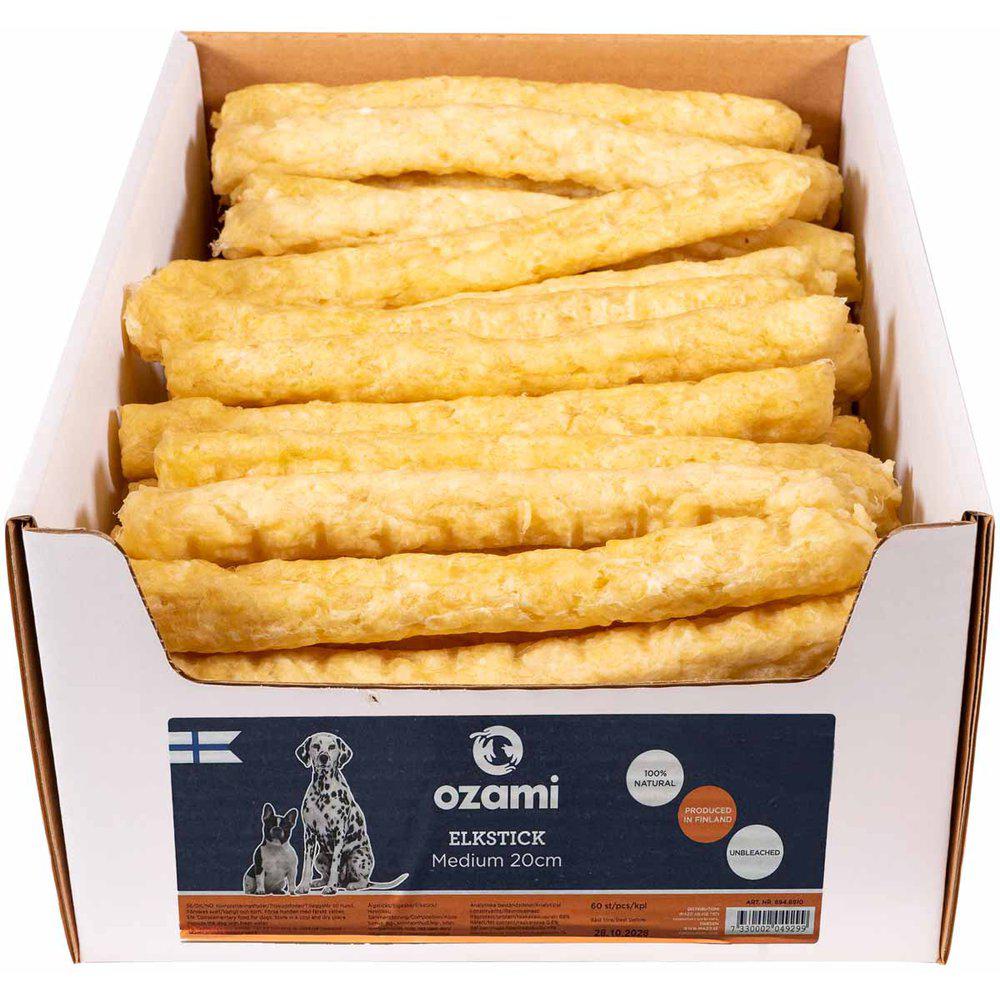 Tyggeben - Nordisk Ozami Elgsticks Medium 20 cm. - FjeldgaardShop.dk Naturlige tyggeben Nordisk Ozami