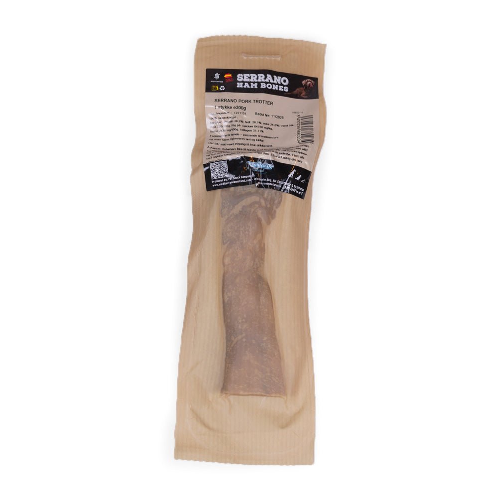 Serrano Pork Trotter – ca. 300 gr. - Naturlig Skinkeknogle til hunde - FjeldgaardShop.dk Natursnacks Gris Serrano