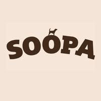SOOPA logo med silhuet af en hund oven på bogstavet O, bæredygtige hundeartikler