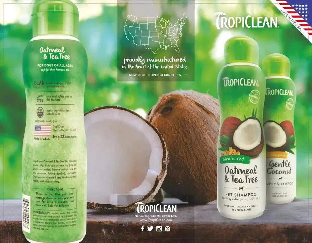 TropiClean Papaya og Kokos Shampoo 355 ml. by Tropiclean