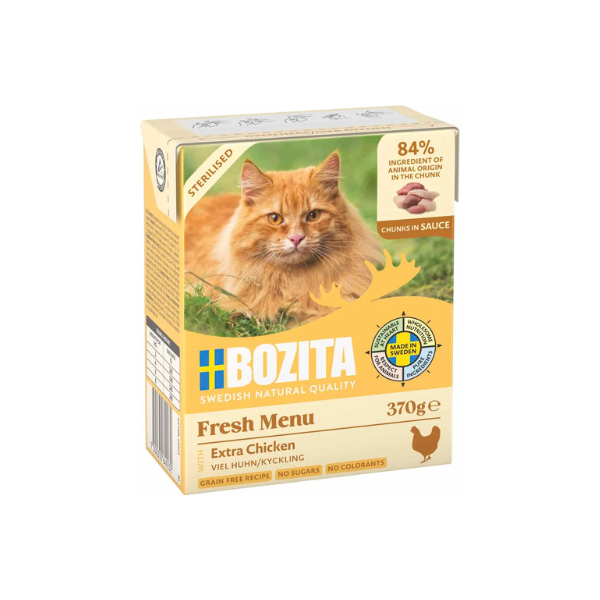 Vådfoder - Bozita Cat Steriliseret Ekstra Kylling i Sauce 370 gr. - FjeldgaardShop.dk Vådfoder til katte Bozita