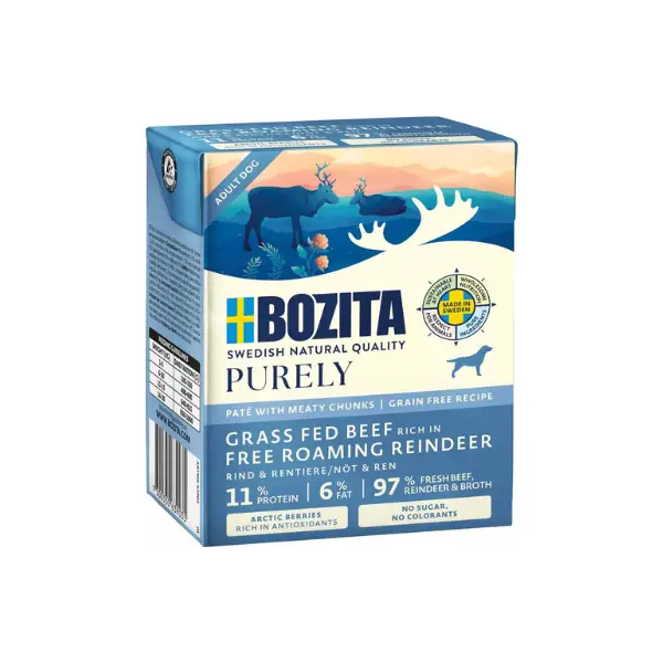 Bozita Purely Pate med Okse og Rensdyr 370 gr. by Bozita
