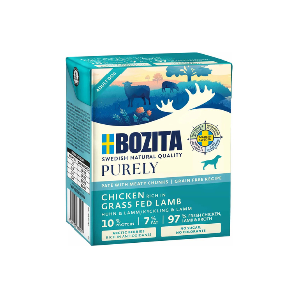 Kornfrit vådfoder - Bozita Purely Pate med Lam 370 gr. - FjeldgaardShop.dk Vådfoder/dåsefoder til hunde Bozita