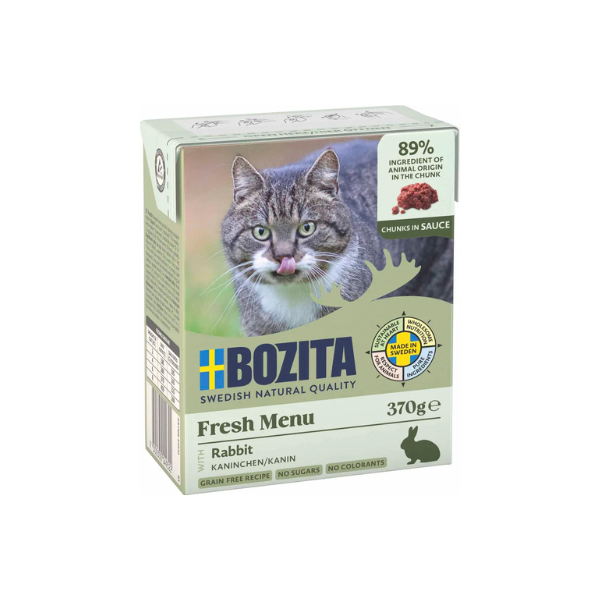 Vådefoder - Bozita Kat med Kanin i sauce 370 gr. Kornfri - FjeldgaardShop.dk Vådfoder til katte Bozita