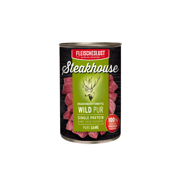 Vådfoder - Steakhouse Pure Vildt 800 g – Singleprotein til hund og kat