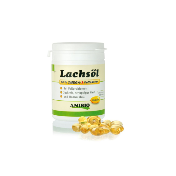 lakseolie kapsler til hund – ANIBIO Lachsöl Omega-3 180 stk. – FjeldgaardShop