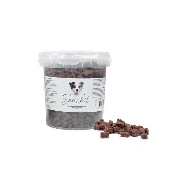Hundegodbid - Snack'it Semi-Moist Mini Bones med Lam 500 gr. - FjeldgaardShop.dk Bløde godbidder Snack'it