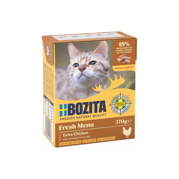 Vådfoder - Bozita Cat Ekstra Kylling i Gelé 370 gr. - FjeldgaardShop.dk Vådfoder til katte Bozita