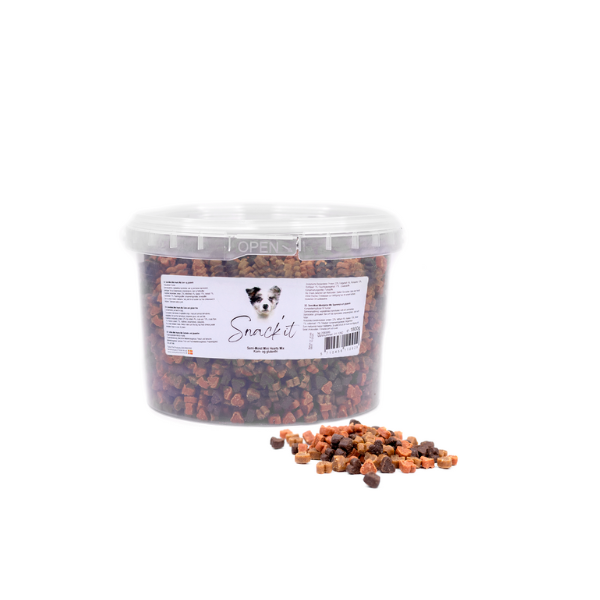 Snack'it Semi-Moist Mini Hearts Mix 1,8 kg.(EU) - FjeldgaardShop.dk Bløde godbidder Snack'it