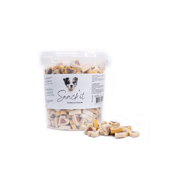 Snack'it Semi-Moist Duo Hearts Mix 500 gr.(EU) - FjeldgaardShop.dk Bløde godbidder Snack'it