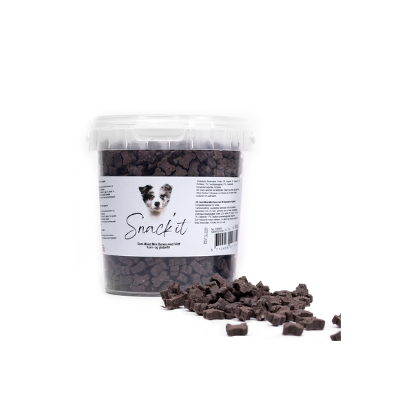 Hundegodbid - Snack'it Semi-Moist Mini Bones m. Vildt 500 gr. - FjeldgaardShop.dk Kornfrie godbidder Snack'it