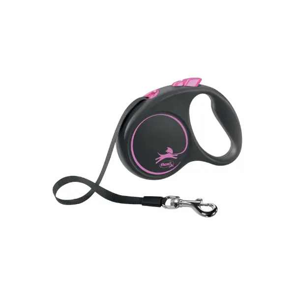 Hundesnor - Flexi Black Design rulleline- bånd 5 m. by Flexi