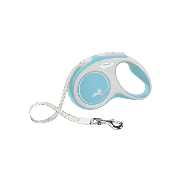 Flexi Koppel New Comfort - bånd - Lyseblå Xsmall 3 m.(EU) - FjeldgaardShop.dk Flexi line/rulle line Flexi