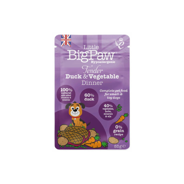 Little BigPaw Tender Duck & Vegetable Dinner. Kornfri vådfoder