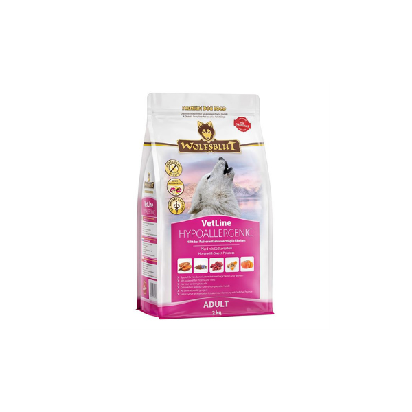 Hundefoder - WOLFSBLUT VetLine Hypoallergenic Adult 2 kg. Kornfri - FjeldgaardShop.dk Kornfri hundefoder WOLFSBLUT