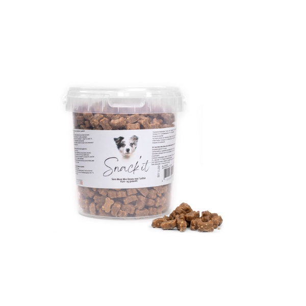 Hundegodbidder - Snack’it Semi-Moist Mini Bones med Tun 500 gr. - FjeldgaardShop.dk Bløde godbidder Snack'it
