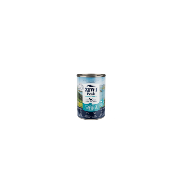 ZiwiPeak Mackerel & Lamb 390 gr. - FjeldgaardShop.dk Vådfoder/dåsefoder til hunde ZiwiPeak