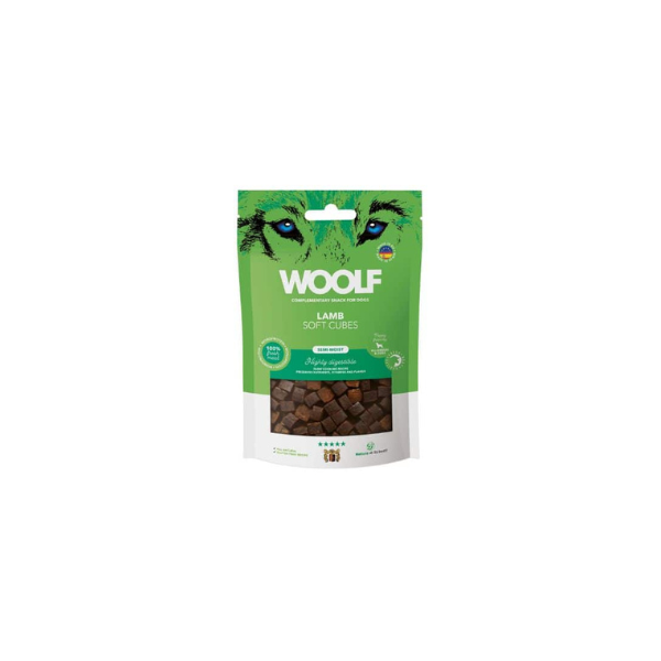 Hundegodbidder – Woolf Soft Cubes med lam – Kornfri - FjeldgaardShop.dk Bløde godbidder Woolf