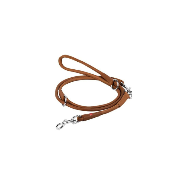 Hundesnor læder rundsyet – Waudog Soft dressurline - Brun - FjeldgaardShop.dk Hundesnor Wauwdog