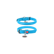 Hundehalsbånd - Waudog Soft Rundsyet Læderhalsbånd – Blå - FjeldgaardShop.dk Halsbånd Wauwdog