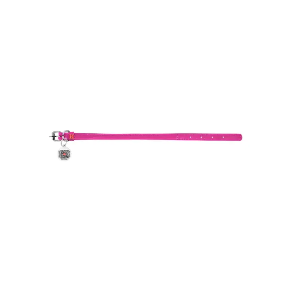 Waudog Soft Rundsyet Læderhalsbånd – Pink by Wauwdog