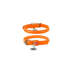 Waudog Soft Rundsyet Læderhalsbånd – Orange by Wauwdog