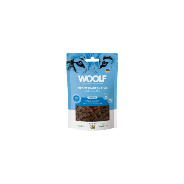 Hundegodbidder - Woolf Soft Cubes Mediterranean Fish 100 gr. - FjeldgaardShop.dk Bløde godbidder Woolf