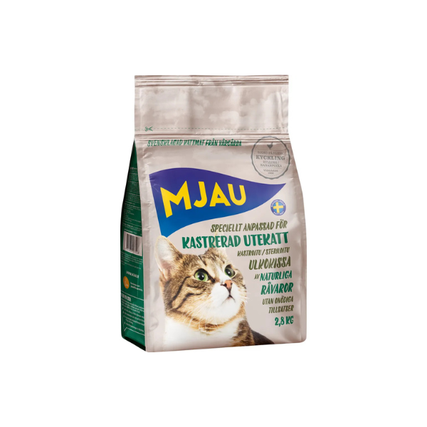 Mjau Kastreret Udendørskat 2,8 kg. - FjeldgaardShop.dk Kattemad Doggy