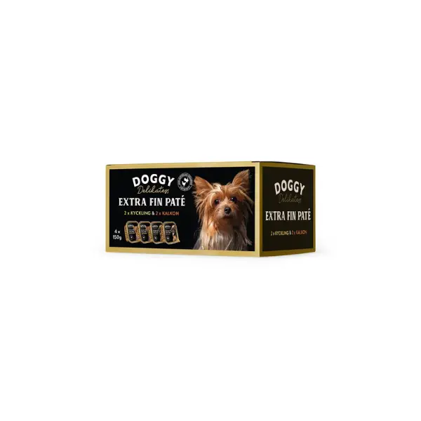 Doggy Delikatesse Paté Multibox Kylling & Kalkun 4 x 150 gr. by Doggy
