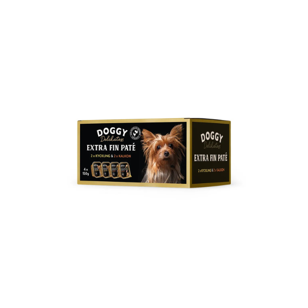 Doggy Delikatesse Paté Multibox Kylling & Kalkun 4 x 100 gr.(EU) - FjeldgaardShop.dk Vådfoder/dåsefoder til hunde Doggy