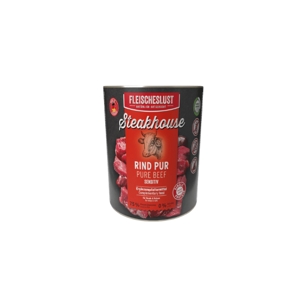 Vådfoder - Steakhouse Pure Okse 800 g – Singleprotein med oksekød