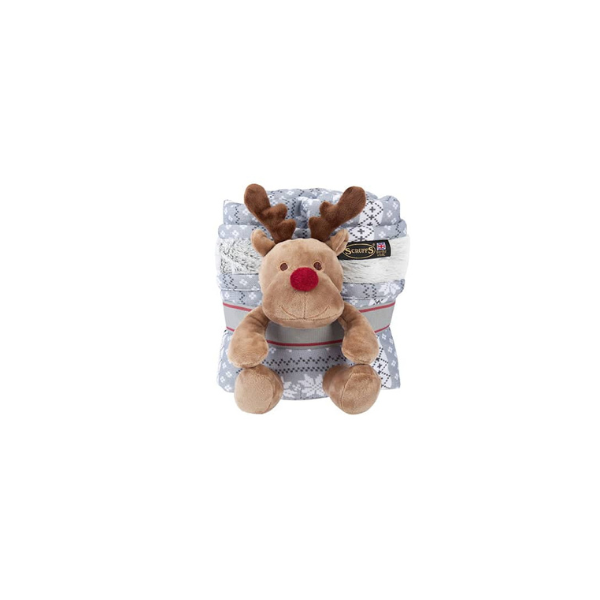 Hundetilbehør - Scruffs Santa Paws Gavesæt med Hundetæppe & Rensdyrbamse - FjeldgaardShop.dk Hundebamser Scruffs
