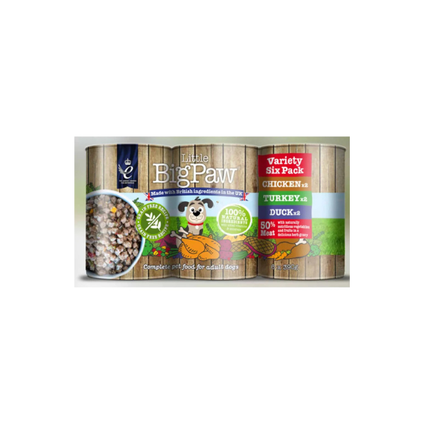 Vådfoder - Lbp Variety Six Pack Poultry mix 6x390gr. - FjeldgaardShop.dk Vådfoder/dåsefoder til hunde Little Big Paw