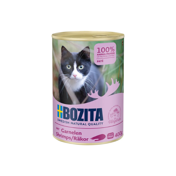 Bozita Kattepaté med Rejer 400 gr.(EU) - FjeldgaardShop.dk Vådfoder til katte Bozita