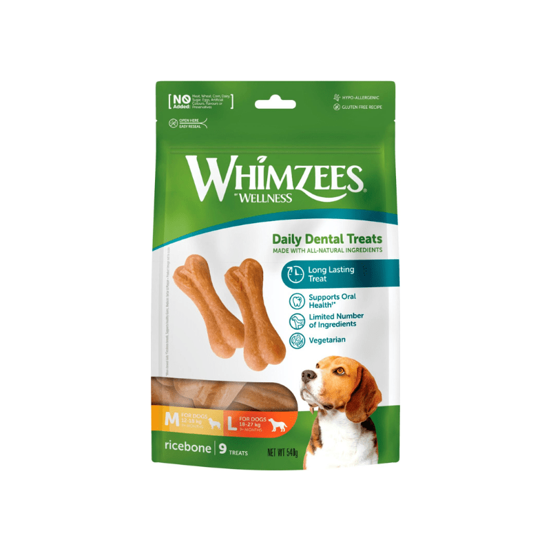 Tyggeben - Whimzees Ricebone - FjeldgaardShop.dk Veganske hundesnacks WHIMZEES